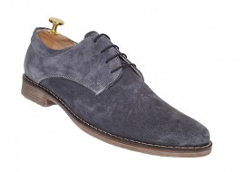 Oferta marimea 40 -Pantofi barbati casual din piele naturala intoarsa gri, LPAGRIVEL2